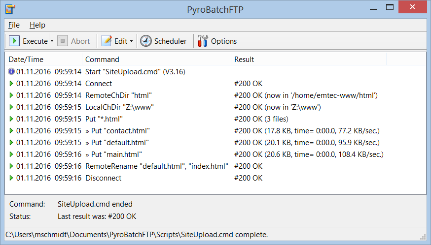 PyroBatchFTP Scripted FTP/SFTP/ Transfer screenshot